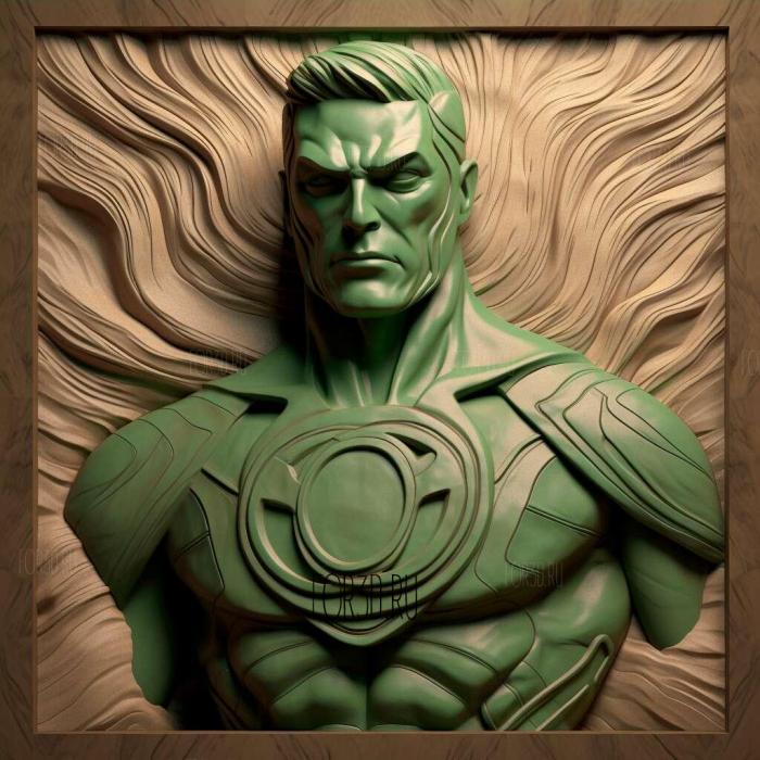 green lantern 4 stl model for CNC